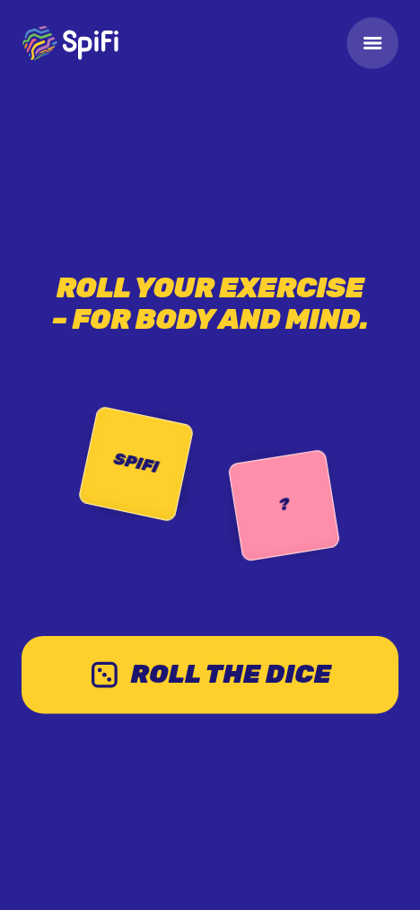 The game in the Bold style: two dice and the Roll button
